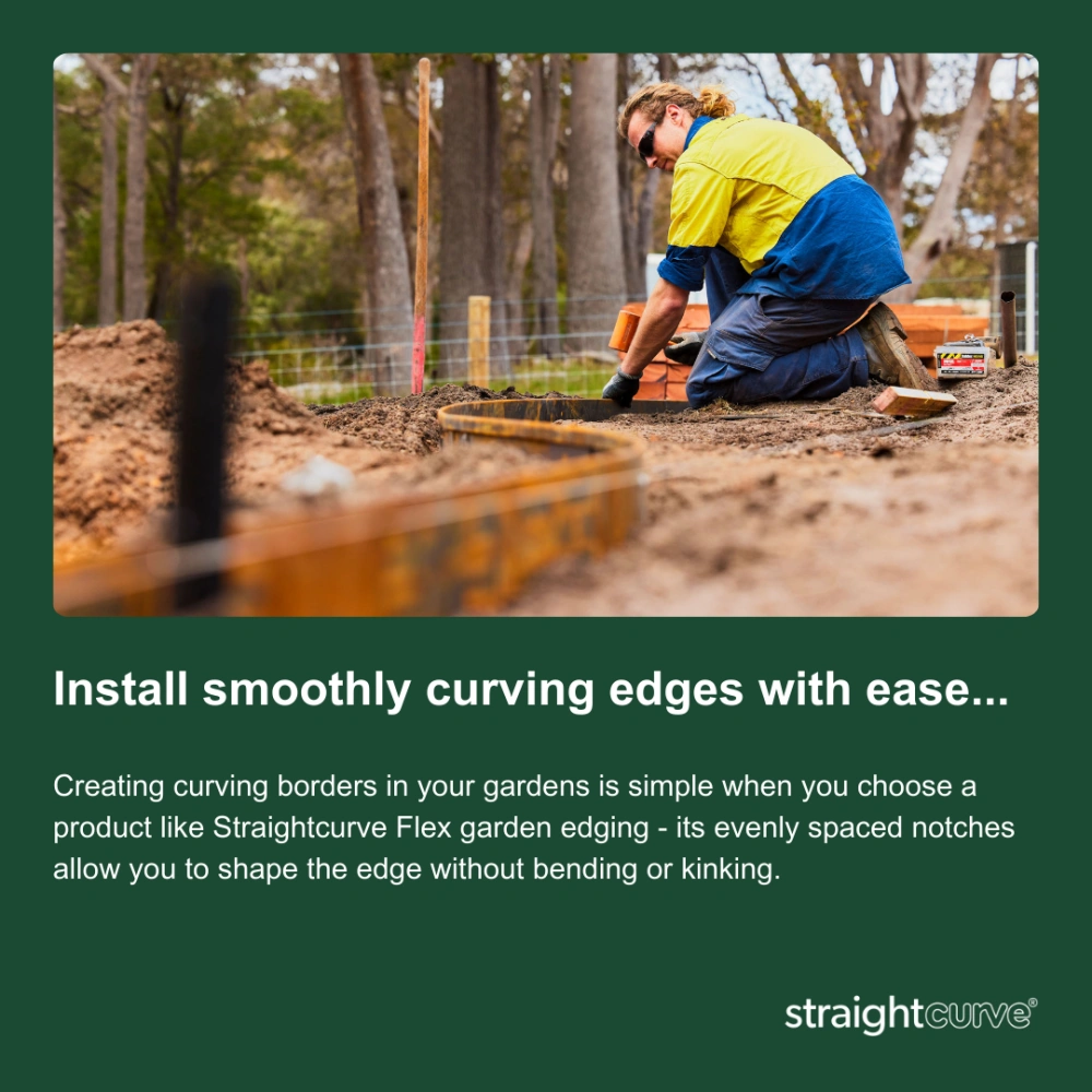 Straightcurve Flex garden edging with evenly spaced notches is easy to shape by hand