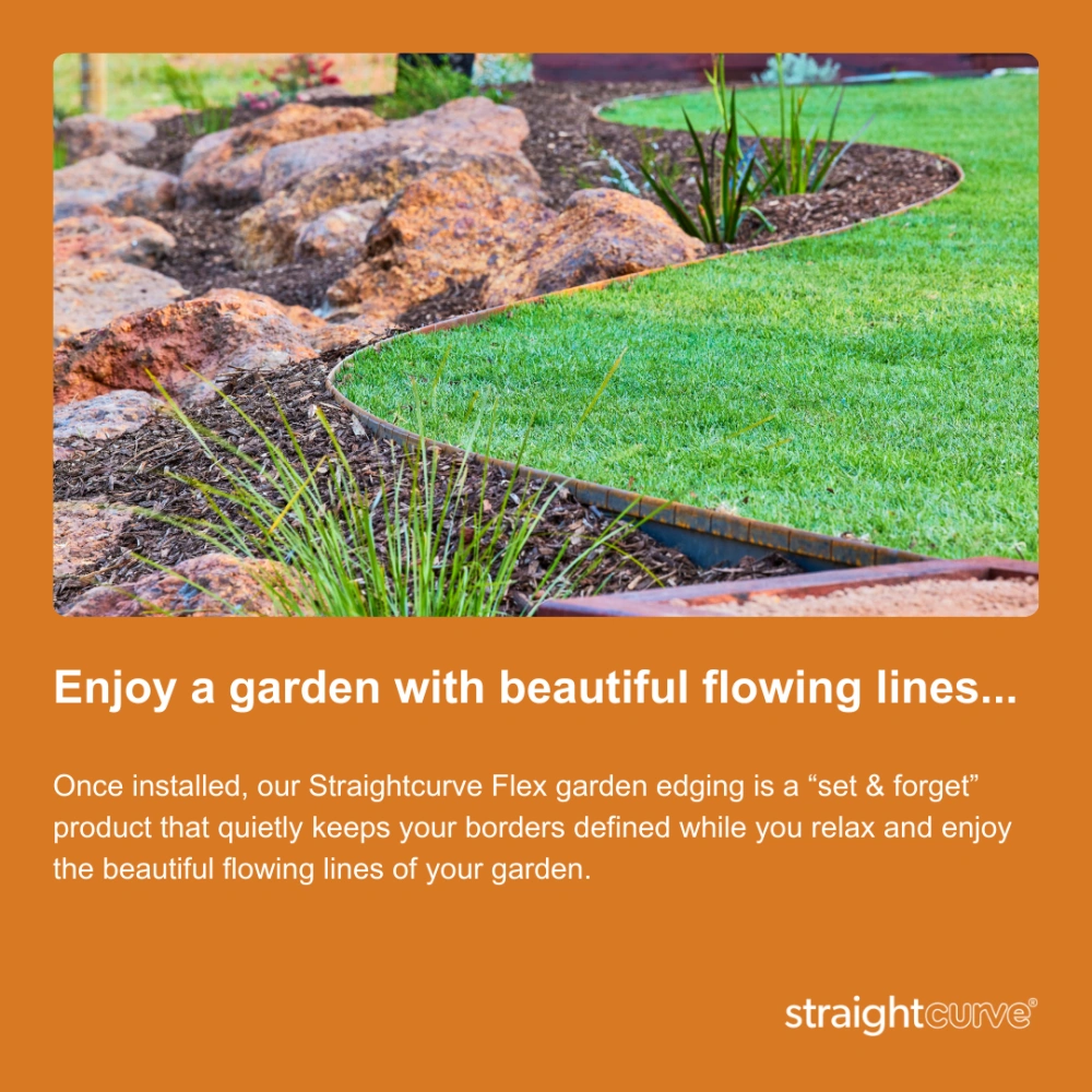 Straightcurve Flex garden edging creates beautiful flowing lines