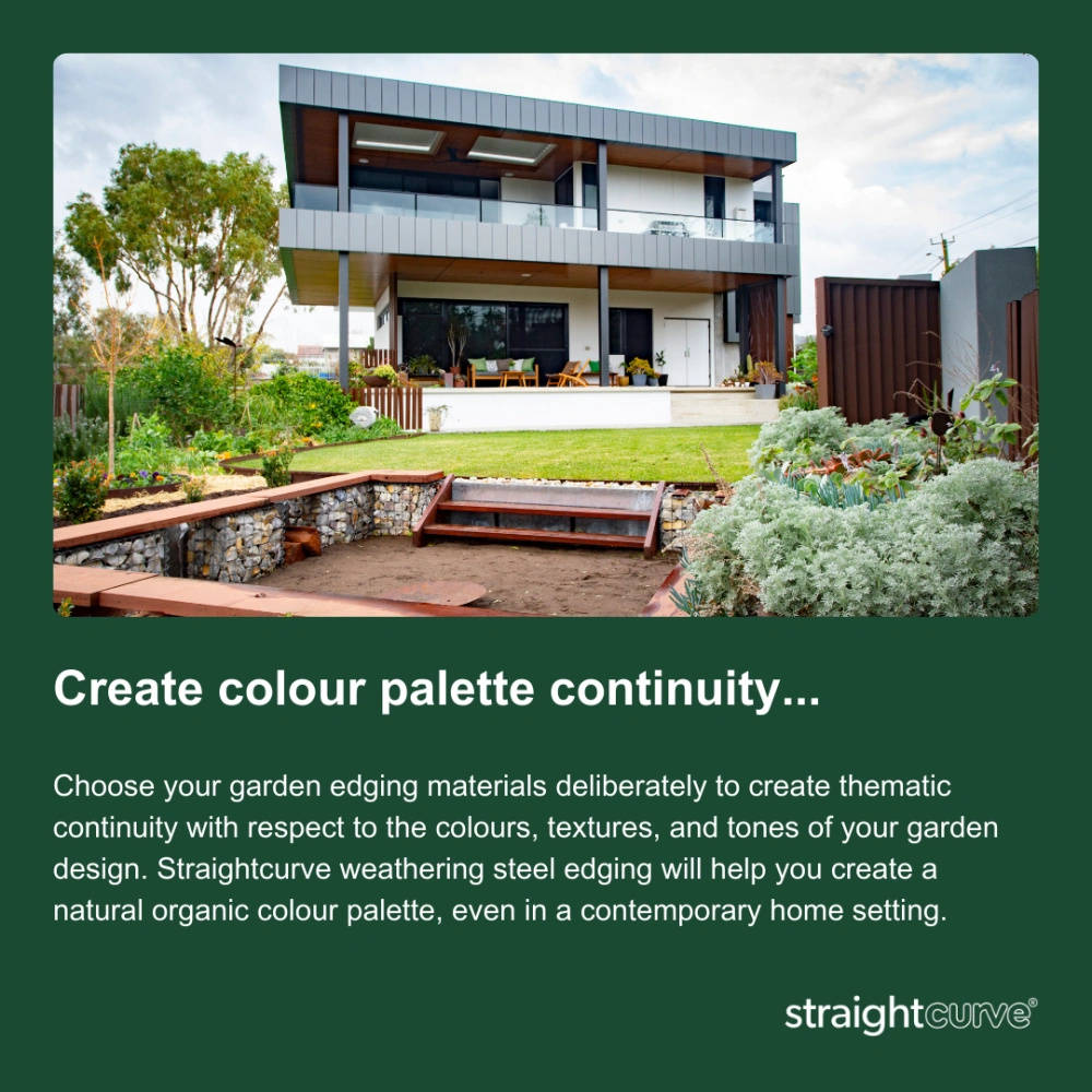 Weathering steel creates colour, texture, and tone in your garden design