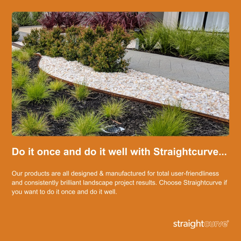 A beautiful landscape project using Straightcurve weathering steel edging