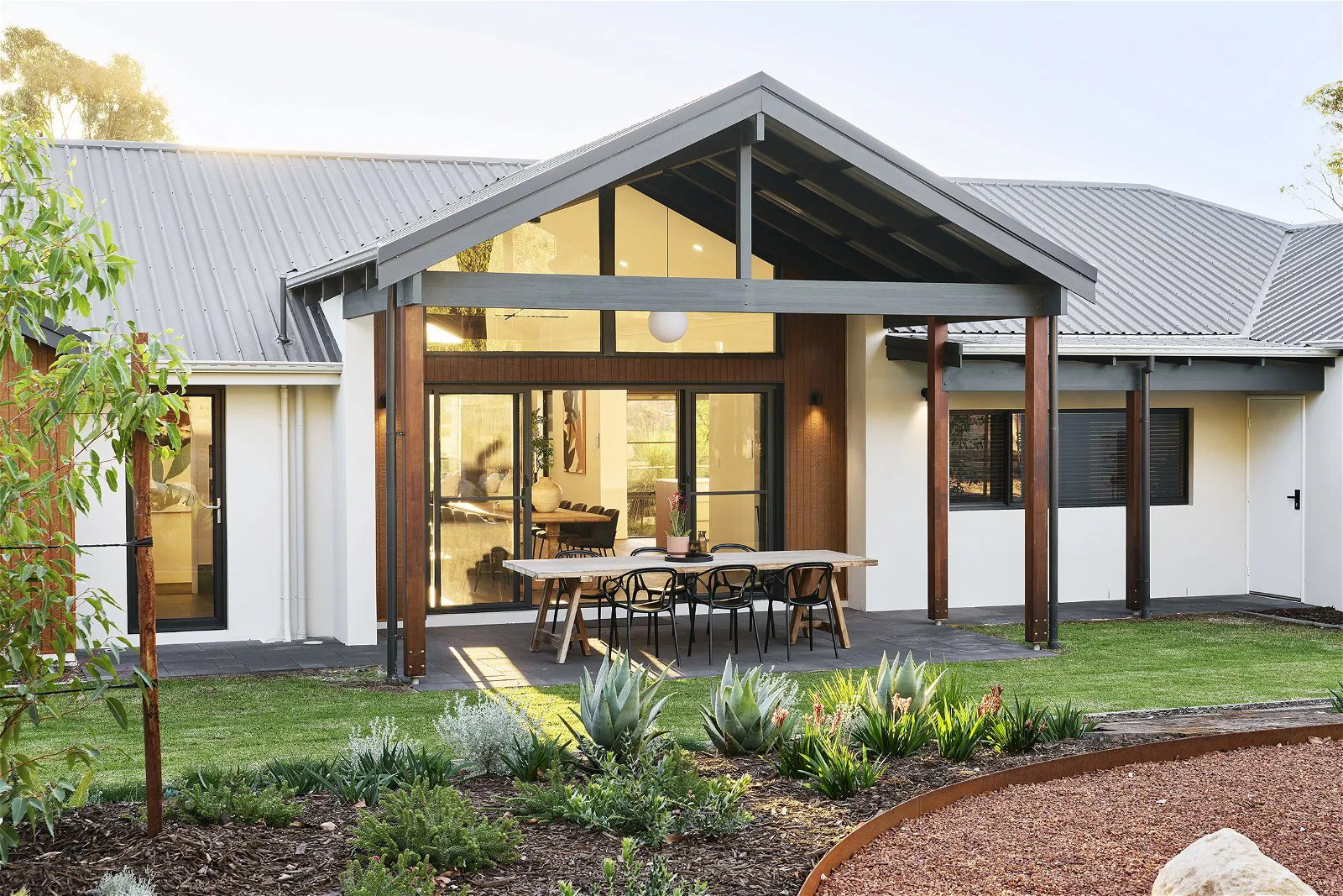 Corten Steel Edging Landscaping - WA Country Builders Display Home