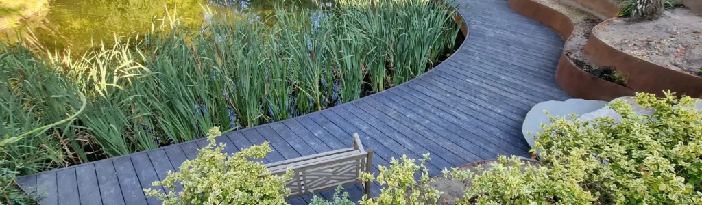 Retaining Wall Landscape Project Featuring Straightcurve - Designed by The 3D Gardener - Built by Inside Out Home Improvements Ltd