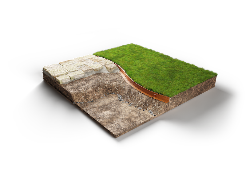 Straightcurve Flex - Garden Edging - 75mm Flexline - Installed Cross Section