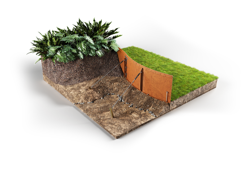 Straightcurve Flex - Raised Garden Bed - 400mm Flexline - Installed Cross Section