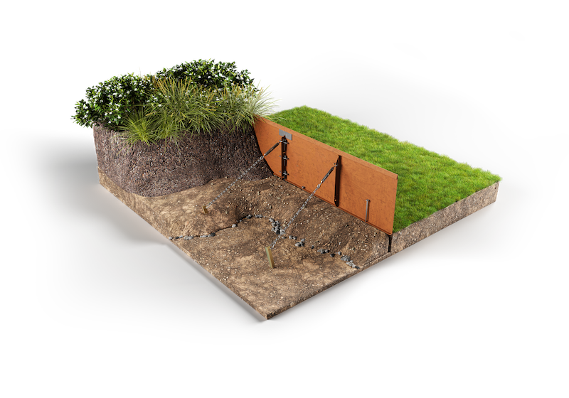 Straightcurve Rigid - Raised Garden Bed - 400mm Rigidline - Installed Cross Section copy