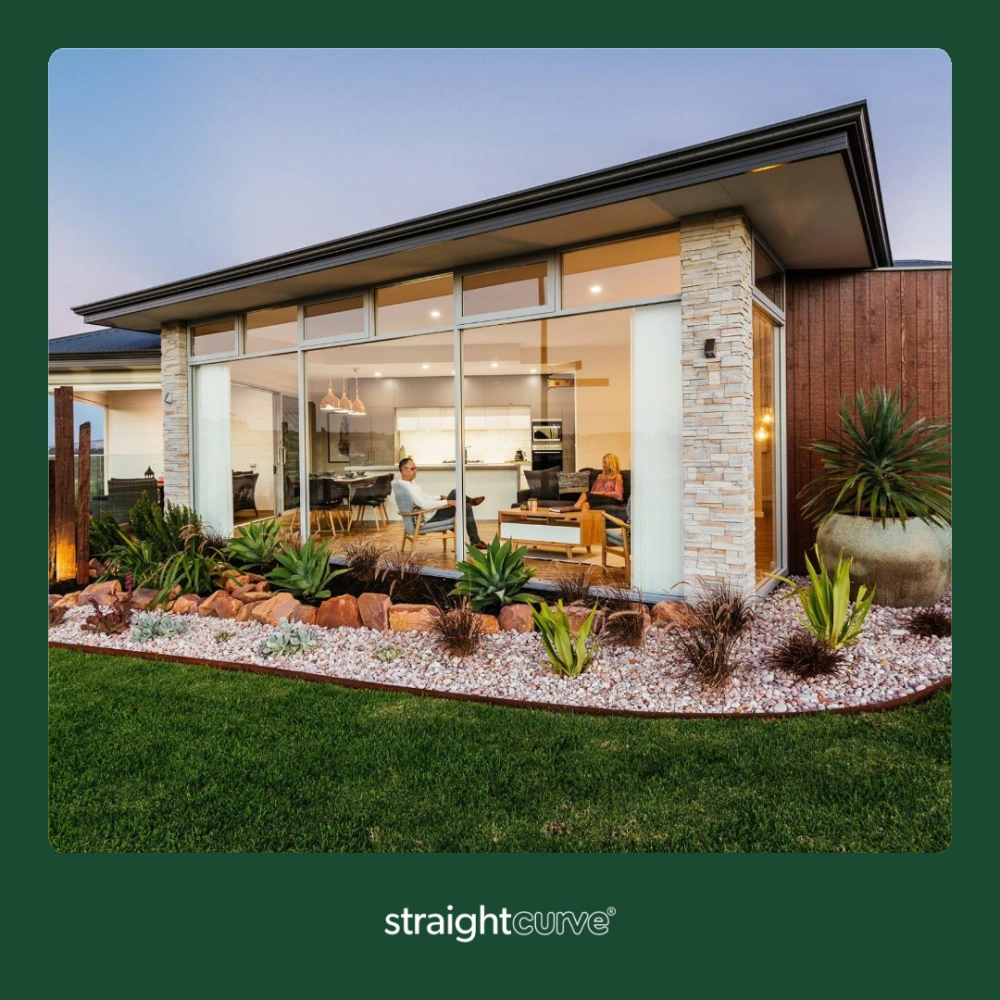 Straightcurve Flex and Rigid garden edging used together on a lawn border, both profiles are suitable for confident DIY installation