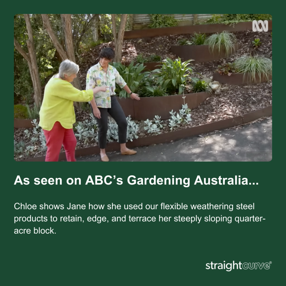 A gardener discussing sloping garden design, the right edging choice is critical when managing slopes to prevent soil movement
