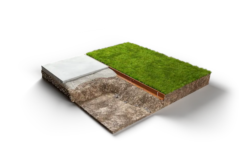 Straightcurve-Zero-Flex-Garden-Edging-75mm-Rigidline-Installed-Cross-Section-1